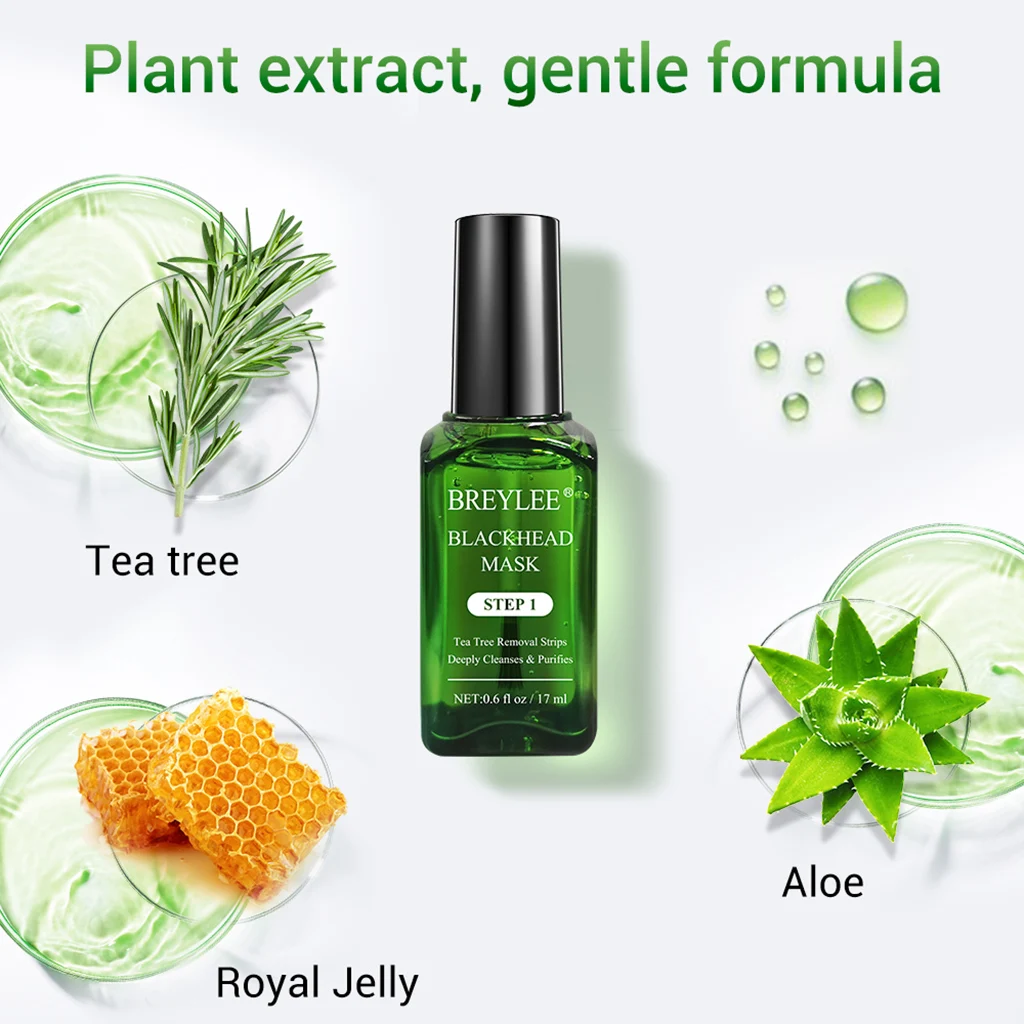 BREYLEE Tea Tree Oil Blackhead Remover Blackhead Removing Kit Blackhead Solution Blackhead Remover Peel Off  Acne Treatment