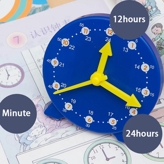 Children Kids Clock Model Toys Early Educational Cognitive Math Toy Montessori Teaching Aids Three-needle Linkage Detachable Toy 2
