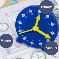 Children Kids Clock Model Toys Early Educational Cognitive Math Toy Montessori Teaching Aids Three-needle Linkage Detachable Toy 2