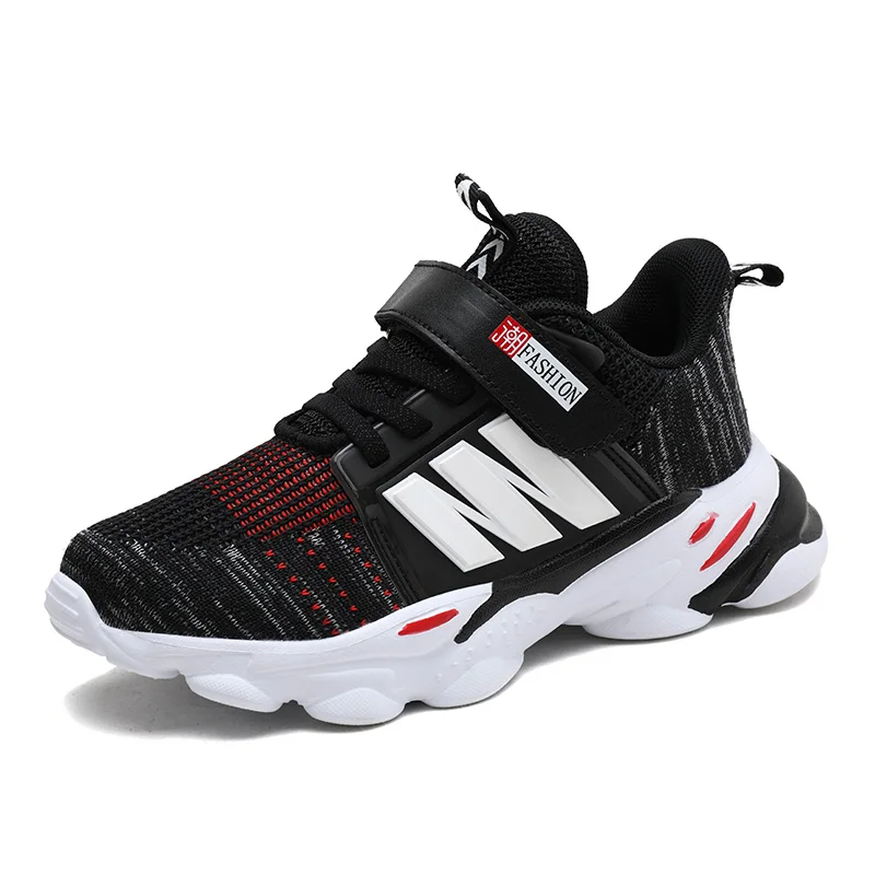 

Childrens Lightweight Running Shoes Casual Round Toe Mesh Breathable Sneaker for Girls Boys Trendy Patchwork Hook and Loop Shoes