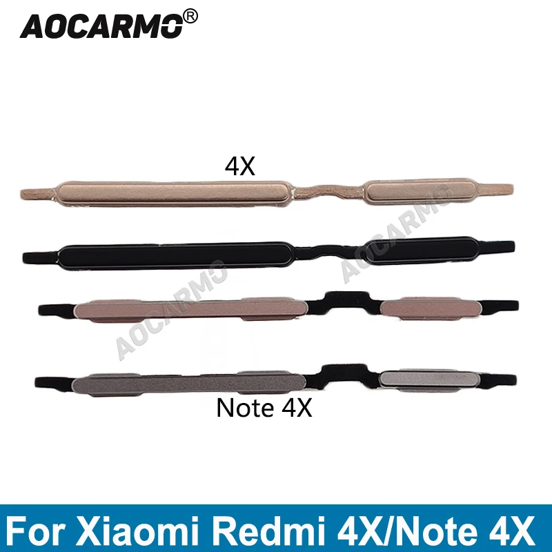 Aocarmo Volume Power ON OFF Volume Up Down Side Button Key For Xiaomi Redmi Note 4X 4x Replacement Part