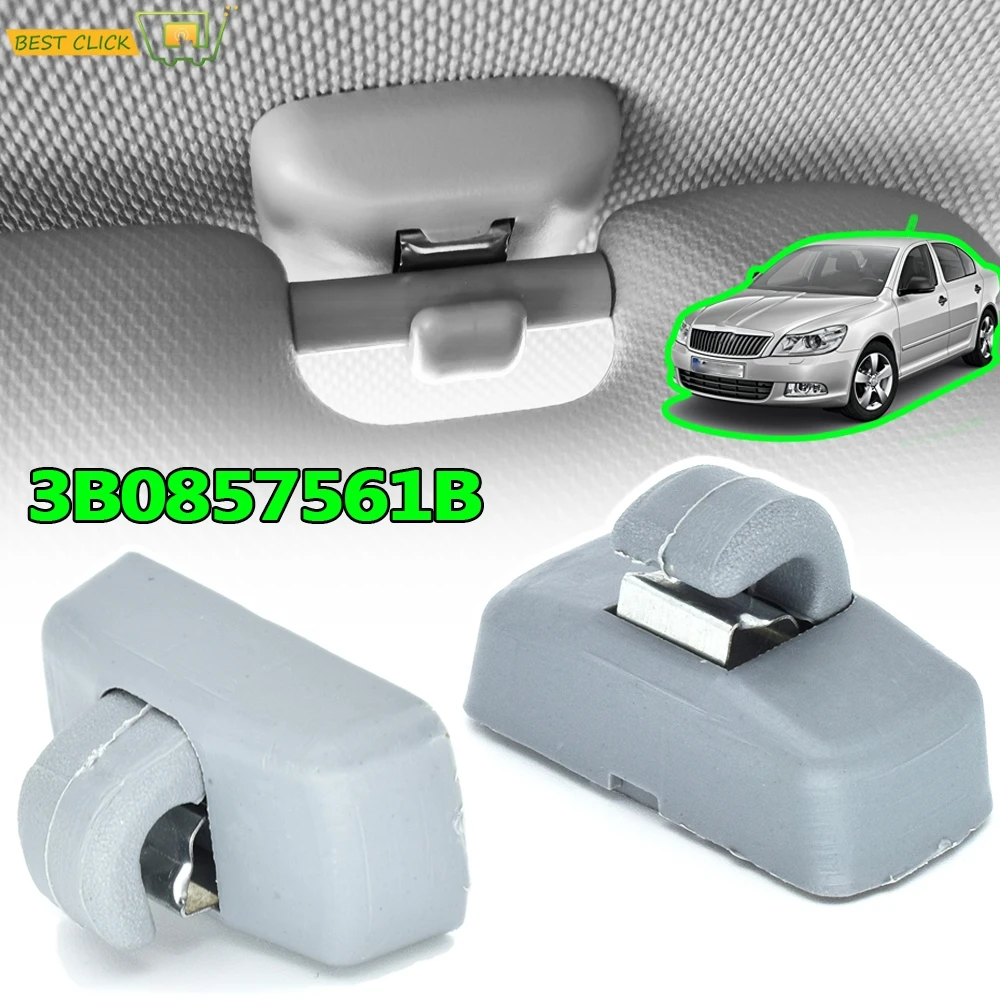 2X 선 바이저 클립 VW Amarok Beetle Bora Transporter T4 T5 T6 Passat B5 Polo Saveiro Sharan Golf 4 Touran EOS 캐디 Campmob