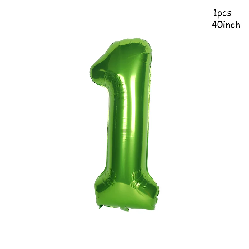 thumbnail image 1 of Globos de aluminio con número verde oscuro, globo de fiesta de cumpleaños de Safari de jungla, 0, 1, 2, 3, 4, 5, 6, 7, 8, 9, 32/40 pulgadas, 1 of 5