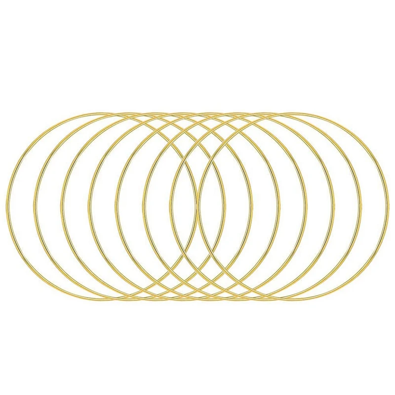 8 Pcs 12Inch Dream Catcher Rings Metal Hoops Macrame Ring For Crafts And Supplies Gold | Дом и сад