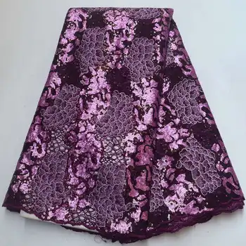 

African Tulle Lace Fabric Embroidered Nigerian French Lace Fabric High Quality sequins African French Mesh Lace Fabric XDE005
