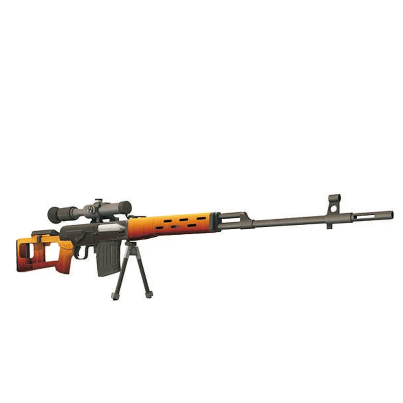 escala svd sniper rifle arma modelo papercraft brinquedo diy cartão de papel modelo militar brinquedos artesanais para menino presente