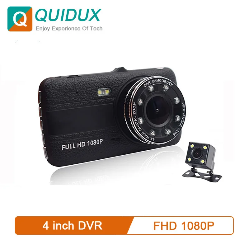 

QUIDUX Dual Lens Car DVRs 4 inch IPS FHD Driving Recorder With RearView Camera video recorder WDR Night Vision Dash Cam