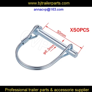 

50PCS ROUND WIRE LOCK PINS 6.3MM BRIGHT ZINC PLATED, ROUND LOCKS STUDS, PINS PARTS, TRAILER PARTS
