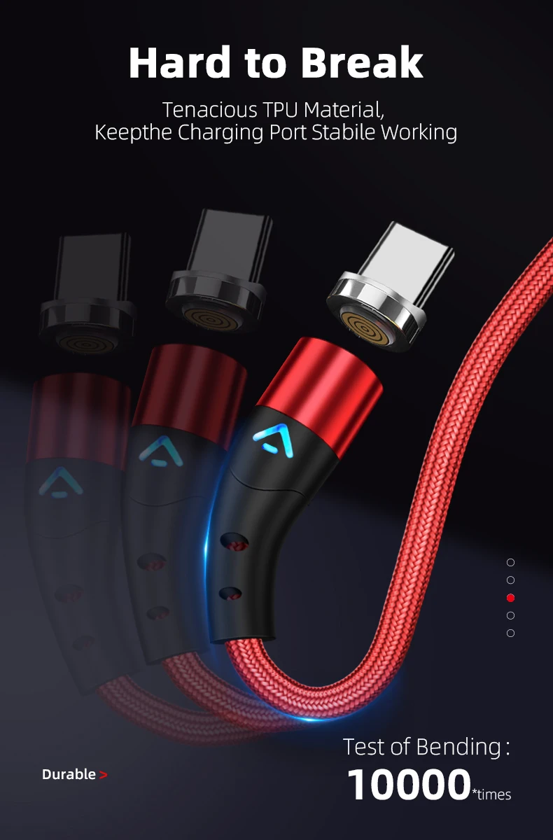 3а 1 м Магнитный кабель для передачи данных USB кабель type C кабель для быстрой зарядки линия передачи данных два в одном Универсальный для huawei Xiaomi