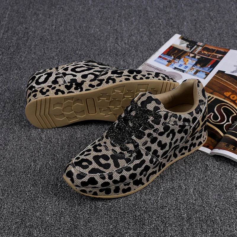 Кроссовки; женская обувь на платформе; женская модная обувь на плоской подошве с леопардовым принтом; женские лоферы на шнуровке из материала EVA; женская обувь на плоской подошве