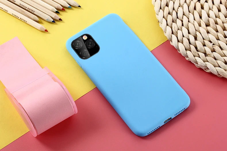Однотонная цветная крышка для iPhone 11 Pro Чехол для iPhone 11 чехол для iPhone 11 Pro MAX Мягкий силиконовый чехол