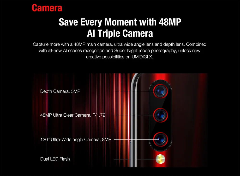 UMIDIGI X In-screen отпечатков пальцев 6,35 AMOLED 48MP Тройная задняя камера мобильный телефон Android 9,0 4G 128GB NFC Смартфон разблокированная ячейка