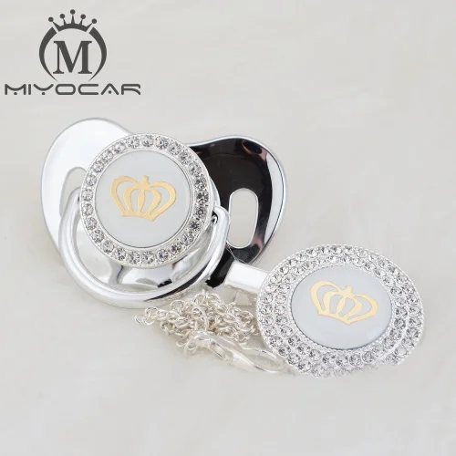 MIYOCAR, 11 цветов, серебристая, блестящая, Золотая Корона, пустышка и пустышка, без ВПВ, пустышка, шикарный, уникальный дизайн, GCR2-1 - Цвет: GCR2-9-1 6-18m
