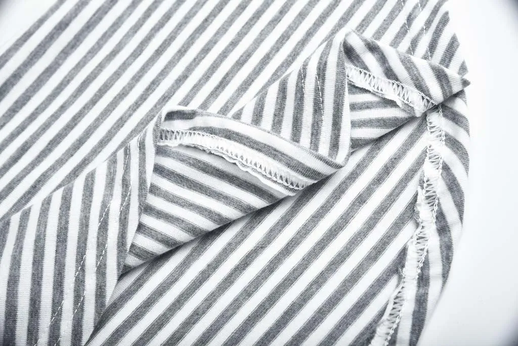 Women Pregnant Nursing Plus Size Maternity Tops Maternity Clothes O-Neck Long Sleeve Splicing Stripe Tops Woman T Shirt#SS