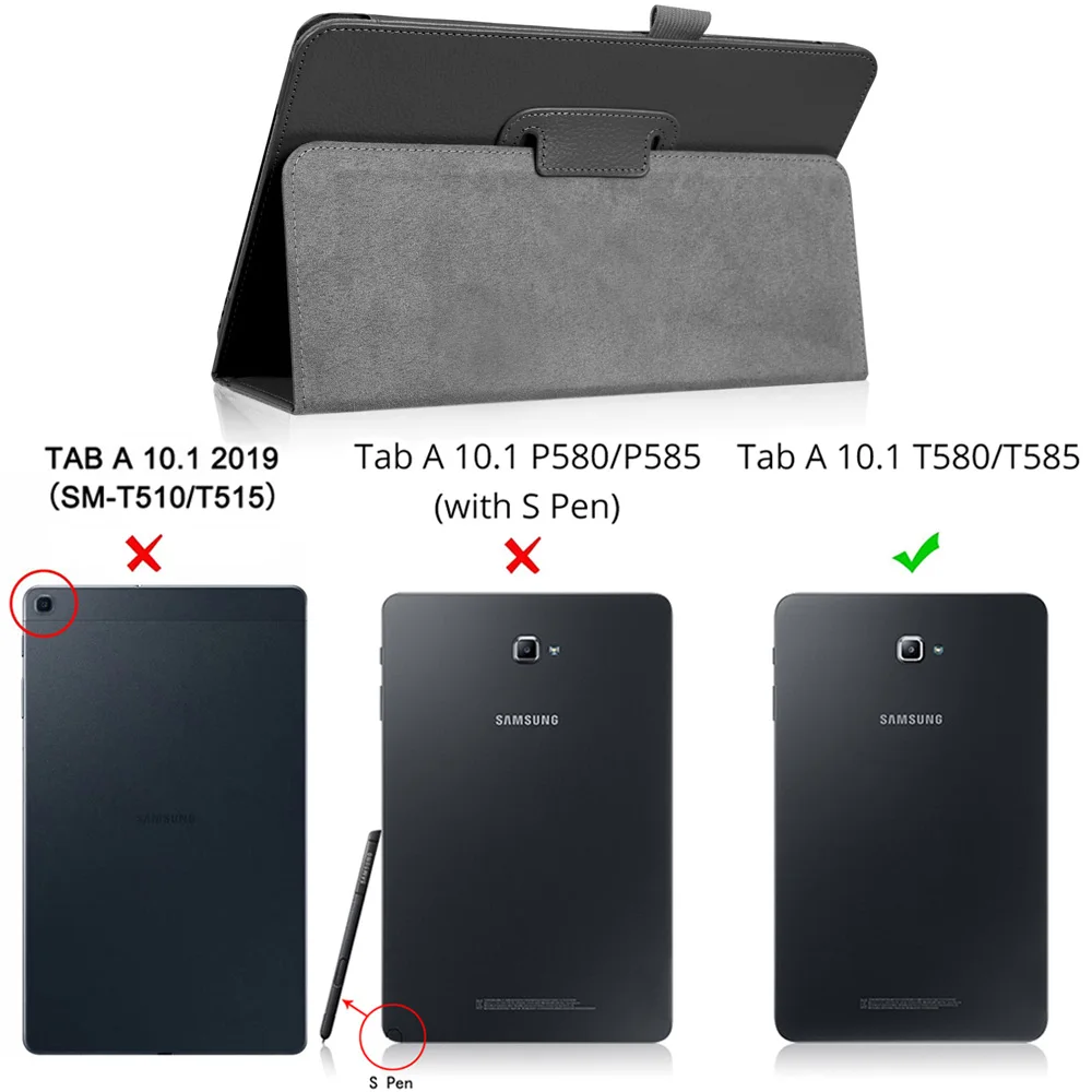 Black Чехол для samsung Galaxy Tab A A6 10,1 T580 T585 SM-T580 SM-T585 Магнитный чехол с откидной крышкой - Цвет: Black
