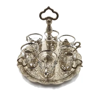 

Set of 6 Swarovski Turkish Coffee Tea Cups Set Arabic Coffee Set Handmade Tea Cups Set Set in Espresso Copper Coffee set