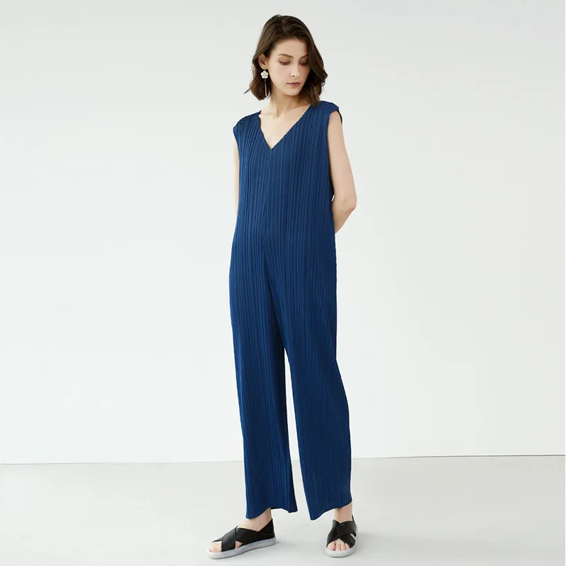 

pleated 2020 Summer new casual loose slimming pullover high waist age-reducing casual jumpsuit trendy 0716