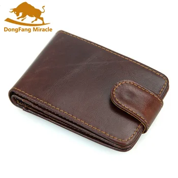 

Top layer of leather casual card package RFID anti - scanning card bag men wallet business card holder bank cardholder