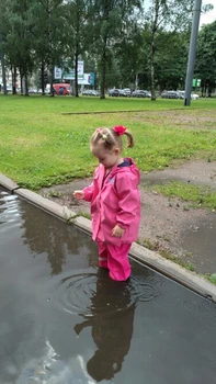 

New arrival Rain suit jacket and pants Girl Raincoat PU Pink Waterproof Windproof Windbreaker Spring Summer autumn EU 80-134