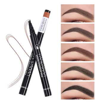 

4 Fork Ultra Fine Eyebrow Pen Waterproof Liquid Brow Pencil Long Lasting Dark Brown Black Natural Eyebrow Makeup Tattoo Cosmetic