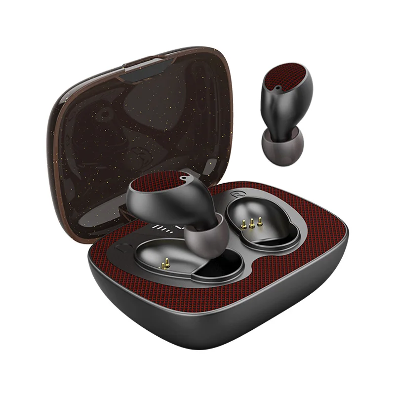

TWS Waterproof True Wireless Earbuds Bluetooth 5.0 Earphones Leather Plate Mini Touch Bluetooth Headsets With LED Display