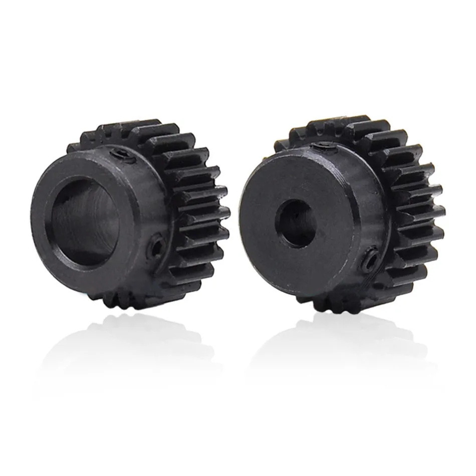 1/2/5/10/20PCS 1M 20T Spur Gear Pinion Bore 5mm Step 17mm Surface Black Spur Gear With Step Modulus 1 Tooth20 Outer Diameter22mm