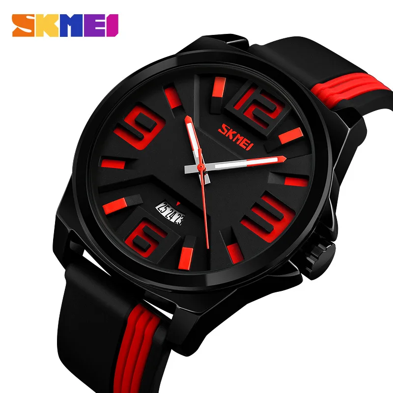 

Skmei-Style Large Dial Men Waterproof Quartz Watch Male STUDENT'S Korean-style Trend Leather Belt Watch