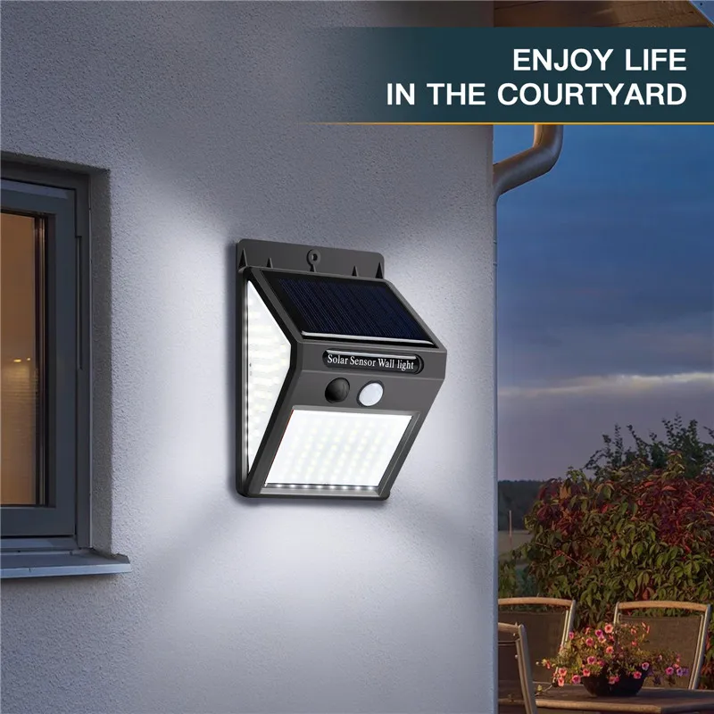 Emissor de Luz Solar ao ar Solar do Jardim Sensor de Movimento à Prova Água para a Decoração do Jardim Conduziu a Luz Diodo Livre Luz Pir Dwaterproof Solar 20 - 30 100 144 4 Cheap Luminárias de parede externas