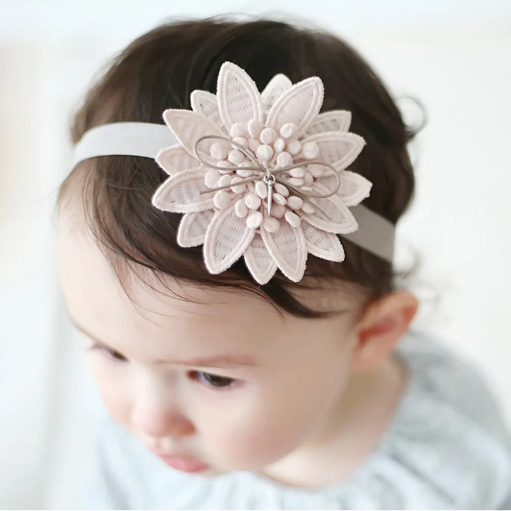 Princess Florals Headband Pointed baby flower headband Kids Stretch Bow Hair Bands Fresh Cute Headwear Hair Accessories