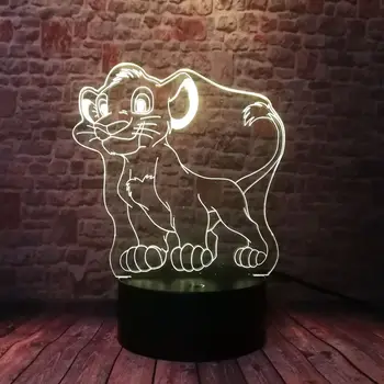 

Lovely 3D Illusion Lamp LED 7 Colorful Change Light Lion King Anime Figure Simba Cartoon Model Toys Baby