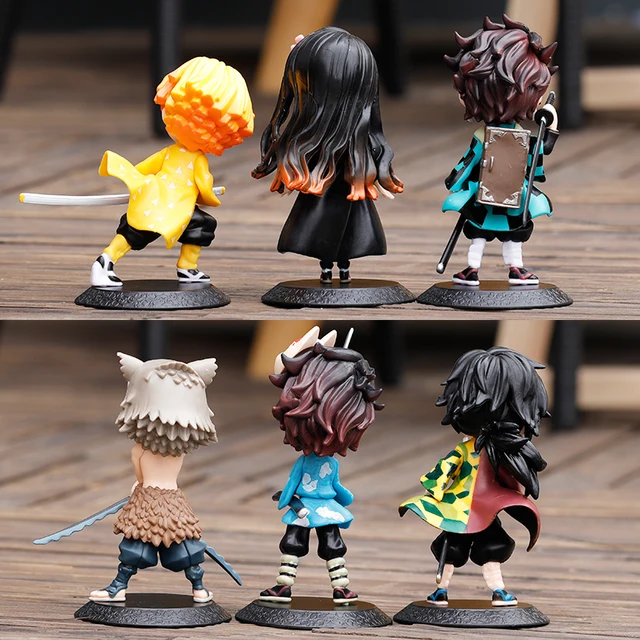 1/6pcs Anime Figure Demon Slayer Q Posket  Kimetsu No Yaiba Doll Tanjiro Nezuko Zenitsu Kawaii model PVC Toy desktop decoration 2
