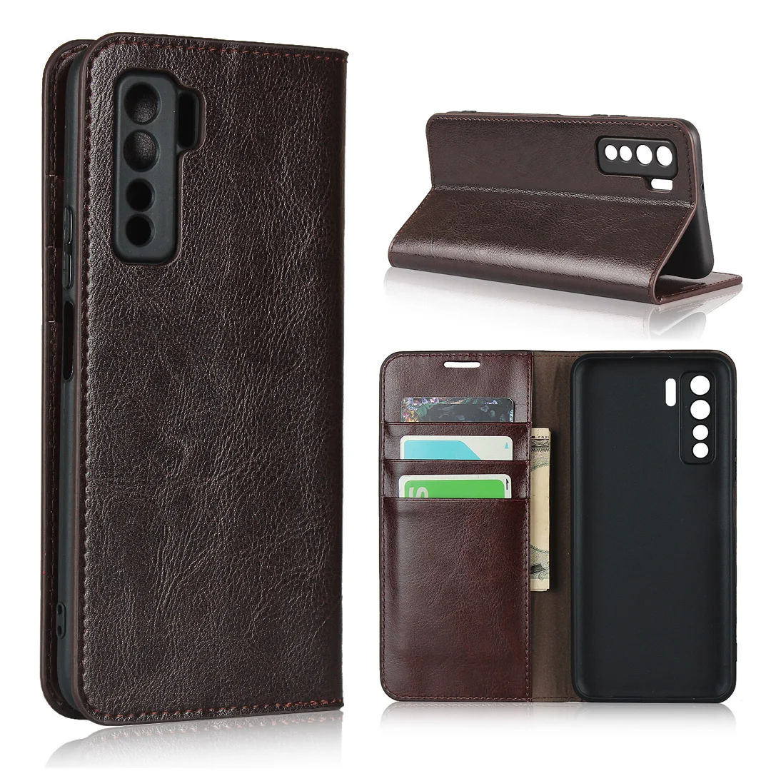 

Huawei Honor 30s Case 6.5" 100% Natural Genuine Leather Skin Phone Case On For Honor 30s Russia CDY-NX9A Flip Wallet Book Cover