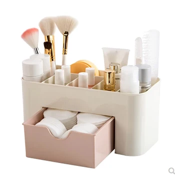 

Drawer Makeup Storage Box Makeup Brush Organizer Case Desktop Jewelry Plastic Skin Care Lipstick Mask Seperated on Her Dresser