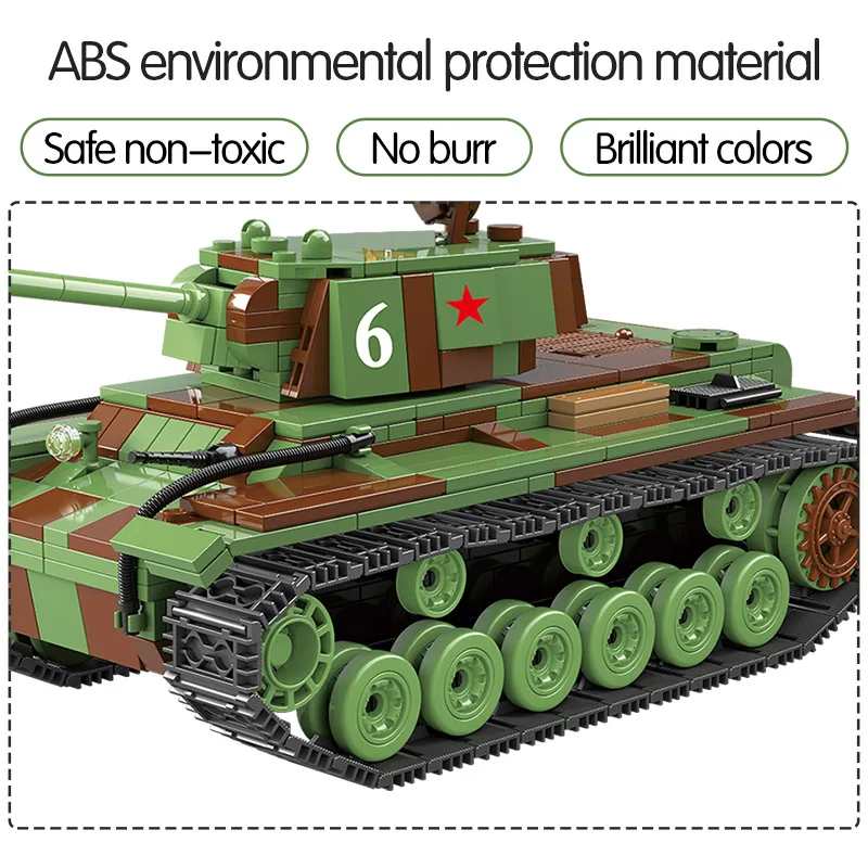  768 PCS Military Soviet Russia KV 1 Tank Building Blocks For legoingly tank City WW2 Soldier Police