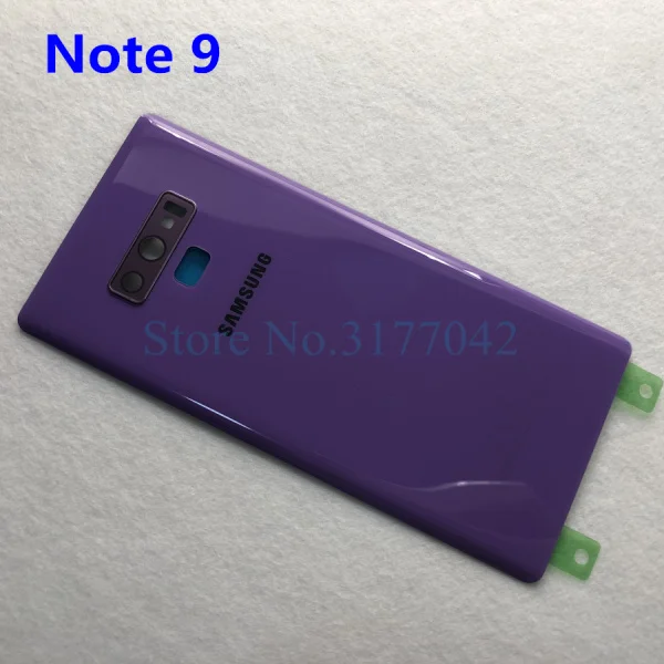 Samsung задняя Батарея крышка note8 note9 для samsung Galaxy Note 8 N950 SM-N950F N950FD Note 9 N960 SM-N960F сзади Стекло чехол - Цвет: Note 9 purple