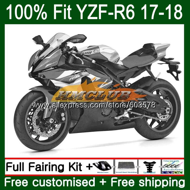 Инъекций для YAMAHA YZF600 YZF R6 серого, белого цвета, 123CL. 37 YZF 600 R 6 YZF-600 YZF-R6 YZFR6, 17, 18, 19, OEM обтекатели