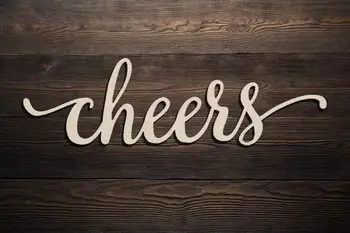 

Cheers Custom Word Personalized Wood Sign Wooden Name Rustic Word Room Decoration Nursery Wall hanging Personalized name Sign