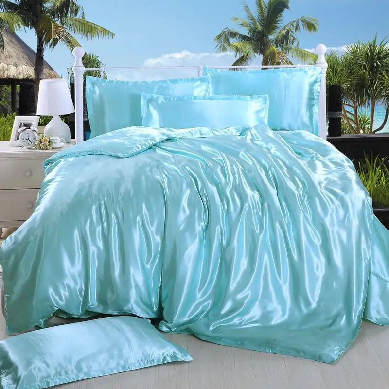 blue3 LOVINSUNSHINE роскошный комплект постельного белья Королева пододеяльник набор шелковое одеяло Постельный набор AB04 - Цвет: blue3