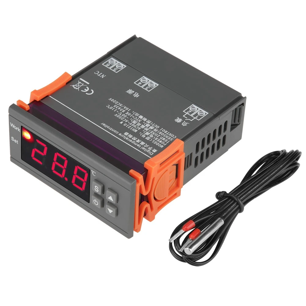 Цифровой регулятор температуры ANENG MH1210W 90 250 В 10 А 220 термостата с датчиком 50 ~ 110C
