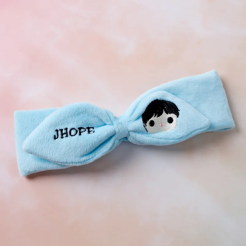 J-HOPE Kpop bangtan мальчики мультфильм плюшевая повязка на голову вышивка лента для волос поглощение пота Милая повязка на голову - Цвет: J-HOPE