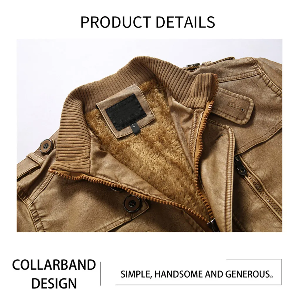 Новая мужская Тонкая кожаная куртка Slim Fit Красивая мотоциклетная мужская кожаная куртка высокая имитация овечьей кожи мужские пальто