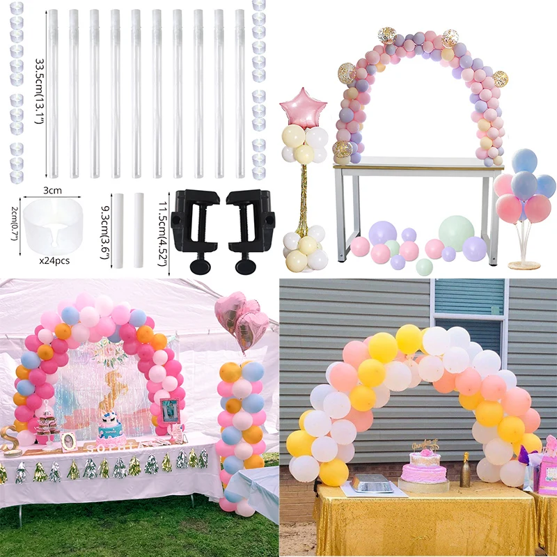 

DIY Balloon Arch Kit Plastic Balloons Column Stand with Frame Base Pole and Ballons Clips for Birthday Wedding Event Party Decor