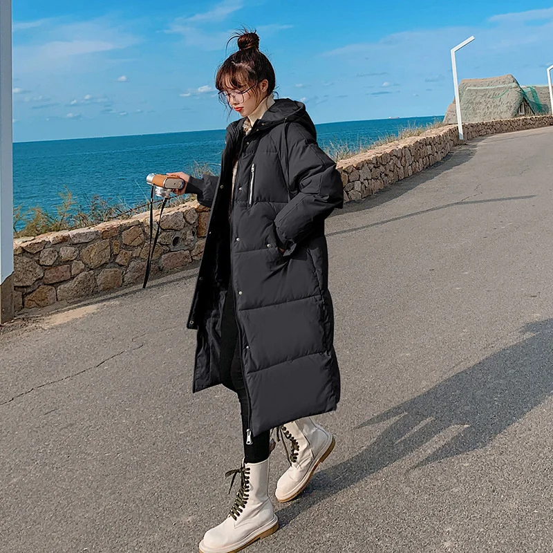 

Long Snow Wear Warm Coat Loose And Thick Casual Mid-length Cotton Padded Women's Parka Long Section Fashion Bread Jacket
