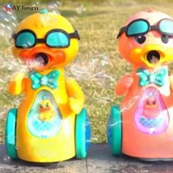 Machine à bulles de canard mignon pour enfants, jouets de dessin animé, souffleur automatique de bulles avec musique et lumière 