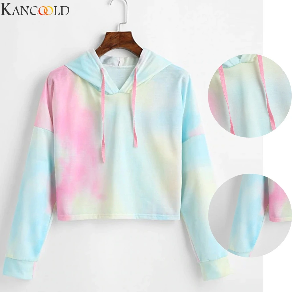 KANCOOLD, Женская Осенняя толстовка с капюшоном и длинным рукавом, пуловер с капюшоном, топы, модные толстовки, Женская толстовка, приталенная