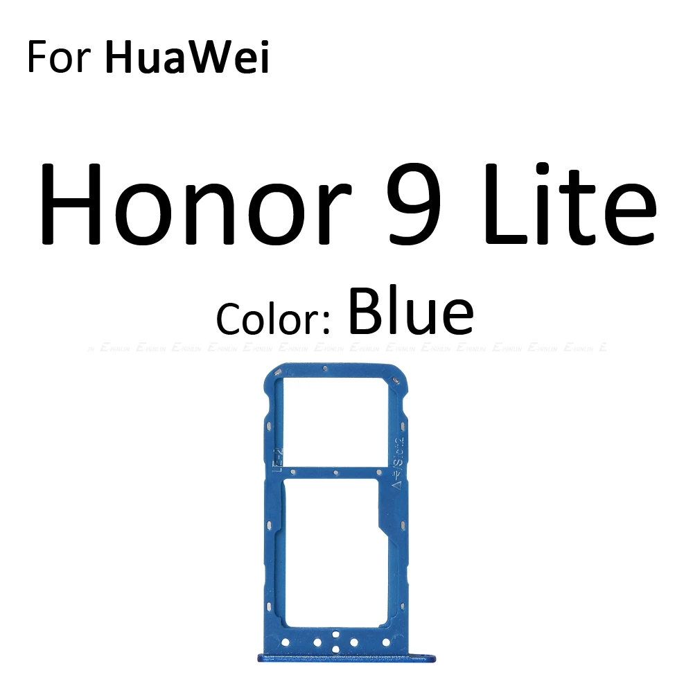 Сим-карты слот, разъем для лотка для устройства чтения sd-карт для Huawei Honor 9 Lite 9i Micro SD Держатель для карт с разъемом контейнер Запчасти для авто - Цвет: For Honor9 Lite Blue