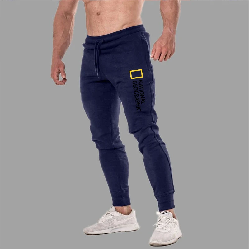 2021 National Geographic Magazine Color Printed Men's Pants Fall/Winter Gray Men's Jogging Sweatpants XL Black Trousers Breeches cheap sweatpants