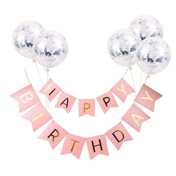 

6Pcs/set Happy Birthday Letter Banners 12inch Sequin Latex Balloons Set Birthday New Year Baby Shower Party Home Decor Supplies