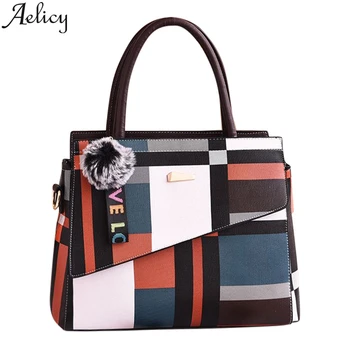 

Aelicy Fashion Women High Quality Leather Crossbody Bags Ladies Leather Fur Ball Charm Shoulder Messenger Crossbody Bags Tote