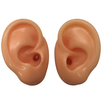 

1 Pair Flesh Silicone Ear Model Soft Adult Simulation Ears for Hearing Aid Shop Window Display (1 Left Ear + 1 Right Ear)